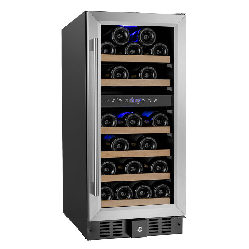 Trifecte Dual Zone 14.96'' 31 Bottle Wine Refrigerator with Reversible Door
