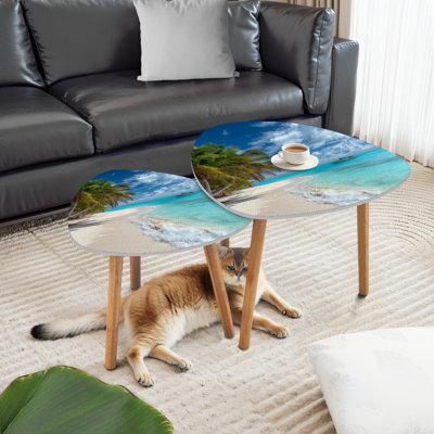Ensemble de 2 tables basses gigognes Triangle