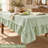 100% Linen Solid Tablecloth with Ruffle Edge-423179690