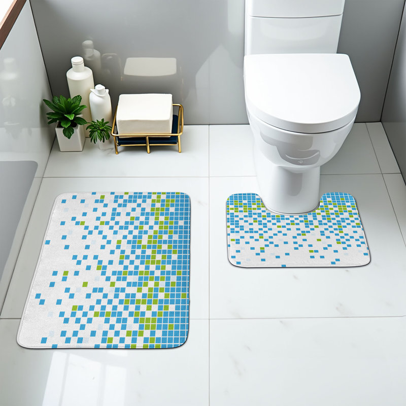  Ensemble de 2 tapis de salle de bain Modern Modern