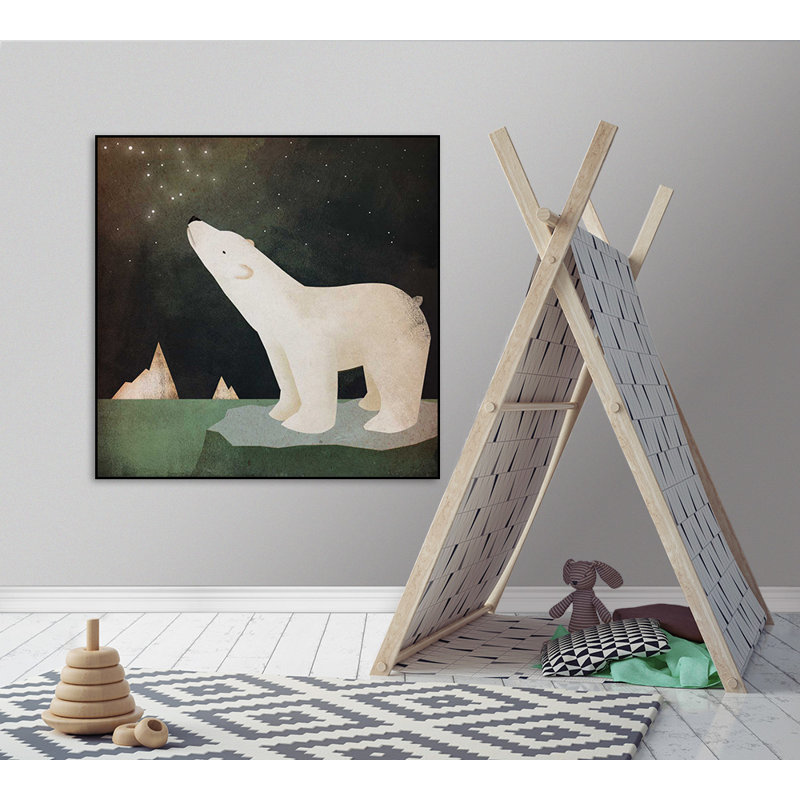 Constellations, ours polaire par Ryan Fowler, reproduction d'art graphique sur toile, H 30 po x l 30 po, Cadre noir