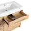 Meuble-lavabo autoportant 72 po avec double lavabo en résine, 4 portes à fermeture douce et 6 tiroirs à fermeture douce