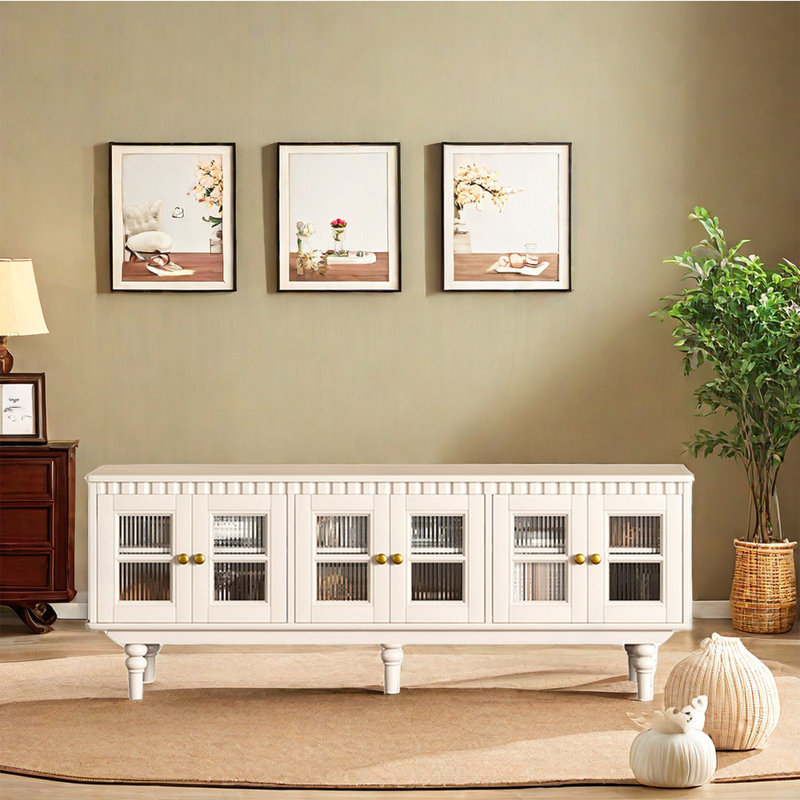 Solid Wood TV Stand Solid Wood Storage Credenza, 28.34”H x 78.74”L x 15.74”W