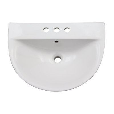 Barclay Morning 15.75'' White Vitreous China U-Shaped Bathroom Sink with Overflow