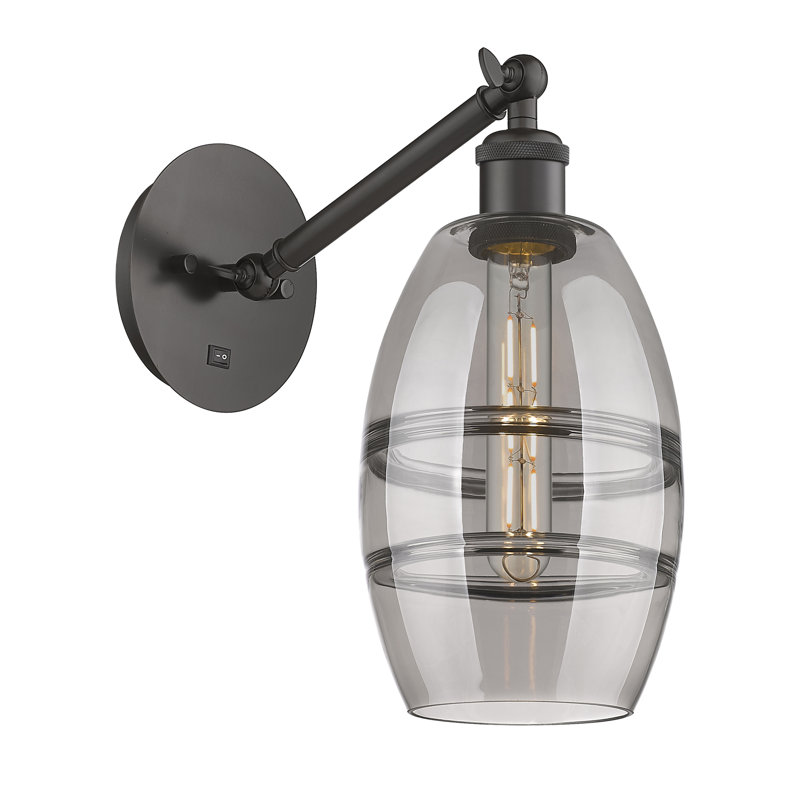 Dundrod Steel Armed Sconce, Light Smoke, Oil Rubbed Bronze