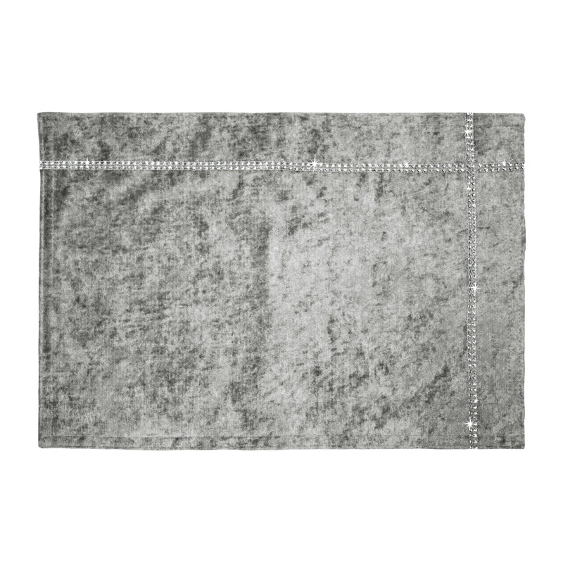 Ternate Luxury Velvet Dramatic Table Accessories, 180" x 8", Silver