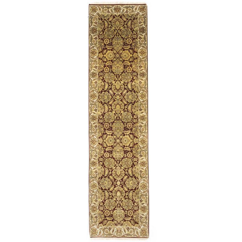 Tapis de couloir oriental rouge Maroon