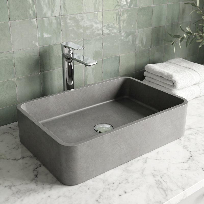 Lavabo de salle de bain vasque rectangulaire gris