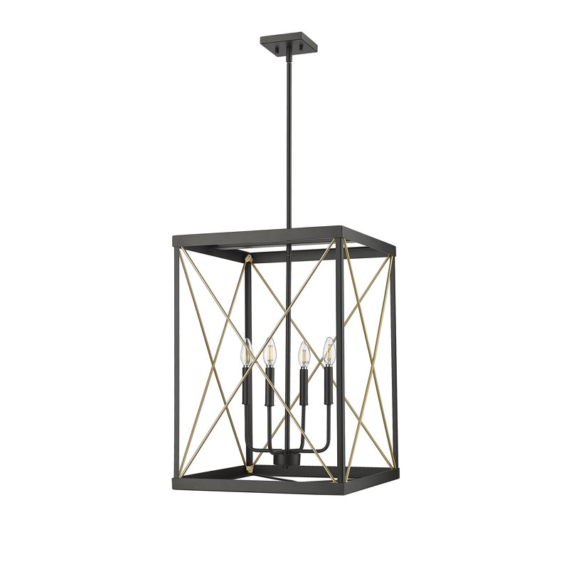 Luminaire suspendu rectangulaire à 4 lumières Wesla