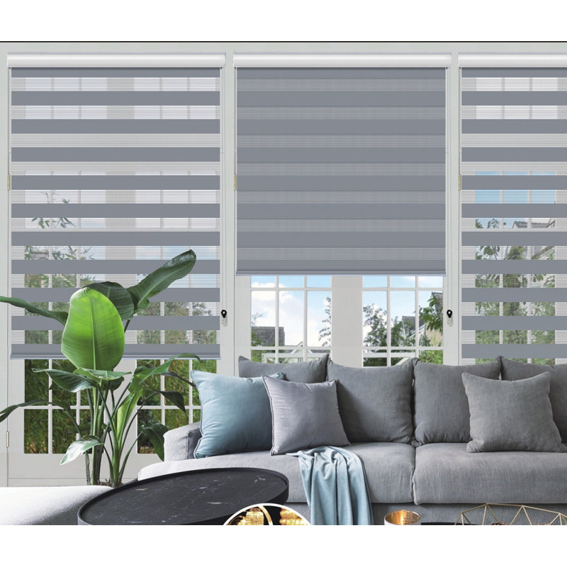 Store à enroulement semi-transparent jour et nuit, l 40 po, Gray