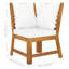 Canapé de patio carré en acacia de 23,8 po de largeur avec coussins-125678612