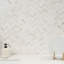 Auralie Herringbone 12 in. x 12 in. Polished Marble Mosaic Floor and Wall Tile