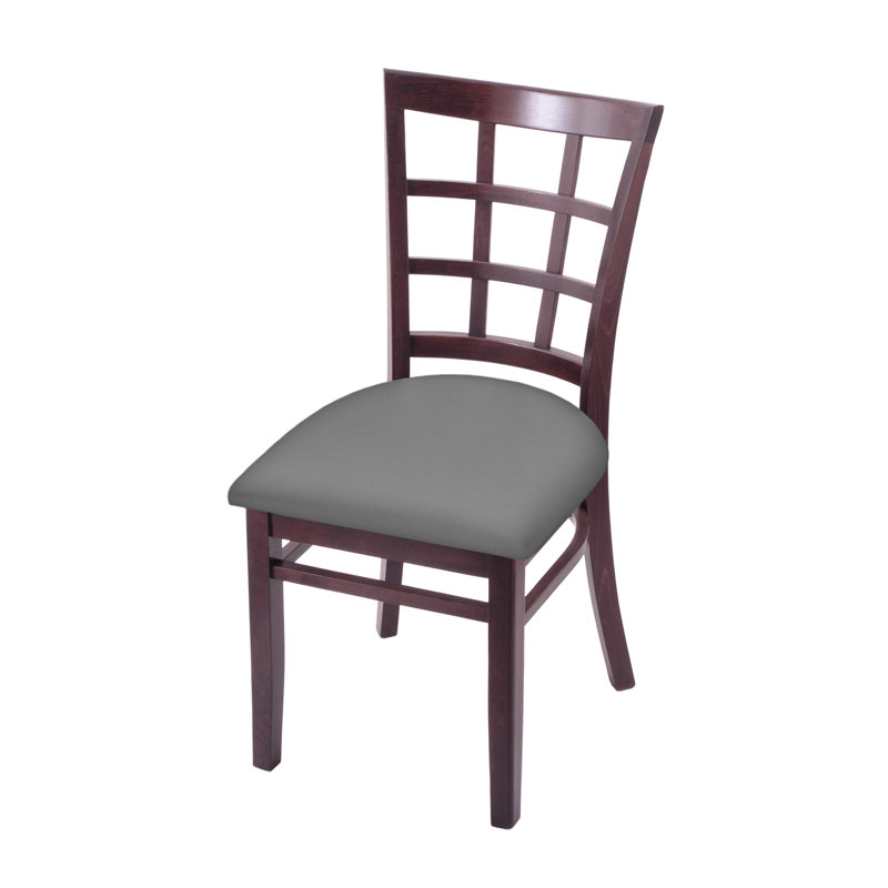Chaise d'appoint à dossier échelle en bois massif, Cerisier foncé, Gris Folkstone Canter