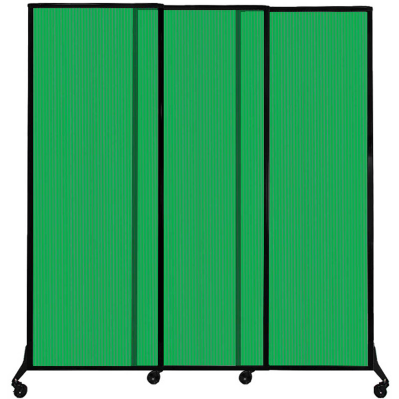 QuickWall 3 Panel Sliding Partition, 88" H x 84" W, Green