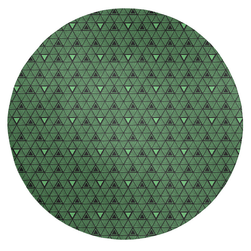 Chenille Geometric Indoor Rug, Round 5'
