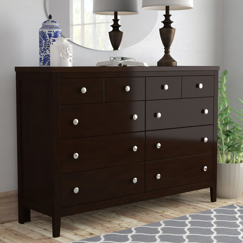 Commode double 8 tiroirs Heady, Cerisier