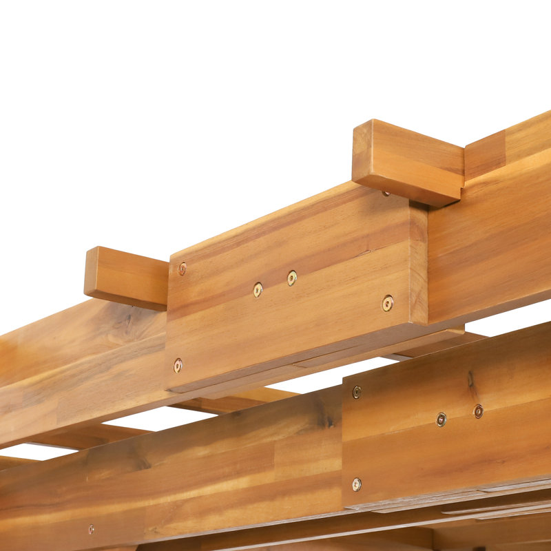 Teak Acacia Wood 10' x 10' Outdoor Pergola