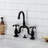 Kingston Brass French Country Two-Handle 3-Hole Deck Mount Bridge Bathroom Faucet with Brass Pop-Up-64823858