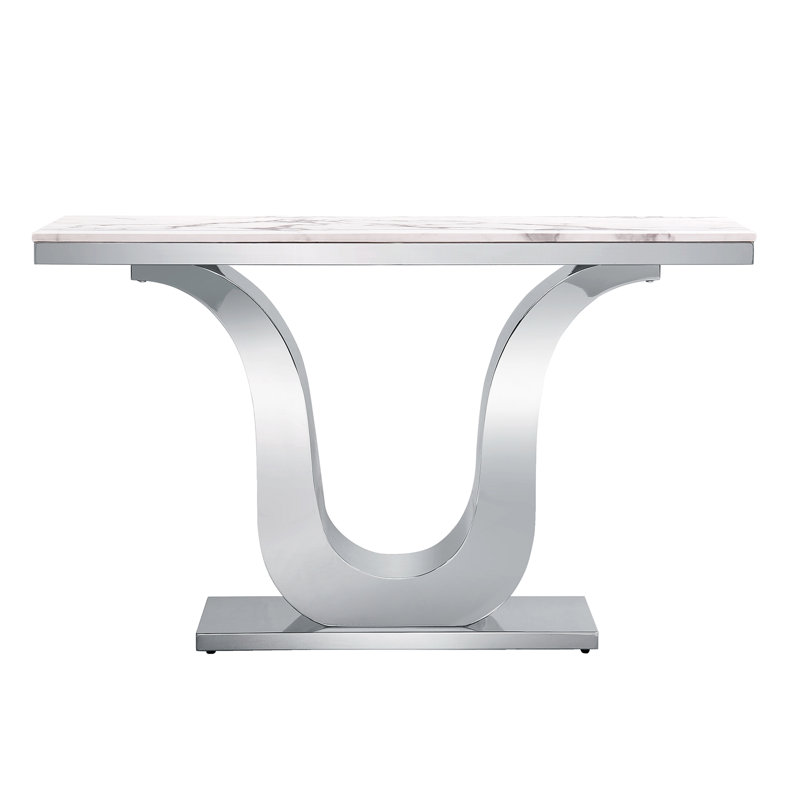 Living Room Sofa Table, Silver