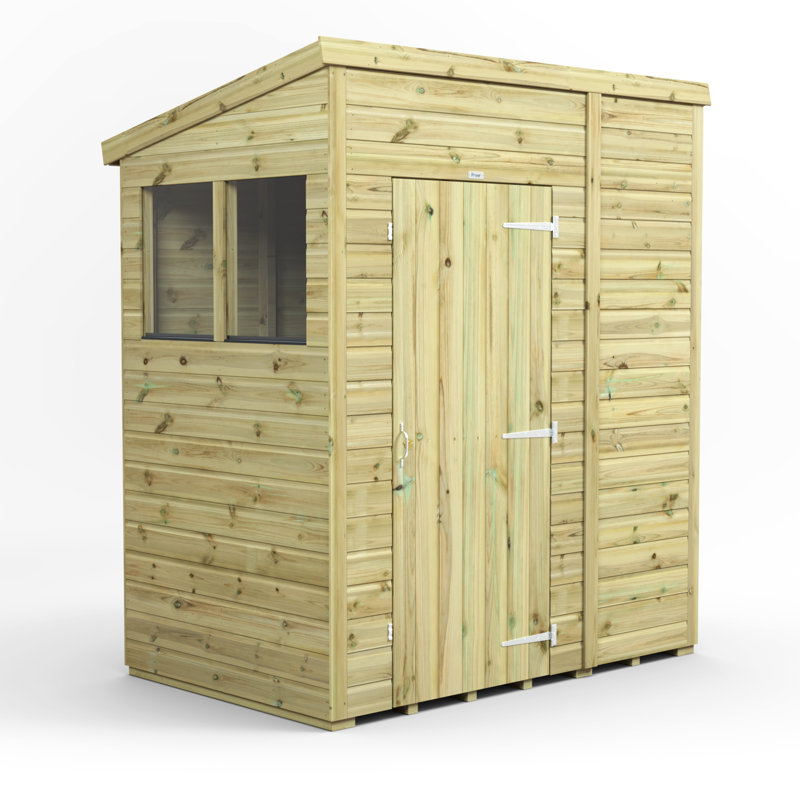 Powersheds 6 x 4ft Premium Pressure Treated Timber Pent Garden Shed
