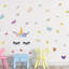 Décalcomanie murale en licorne avec papillons