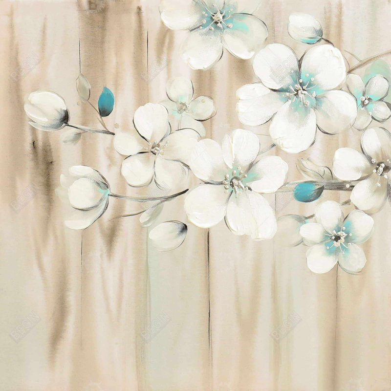 " White Flowers On Wood "