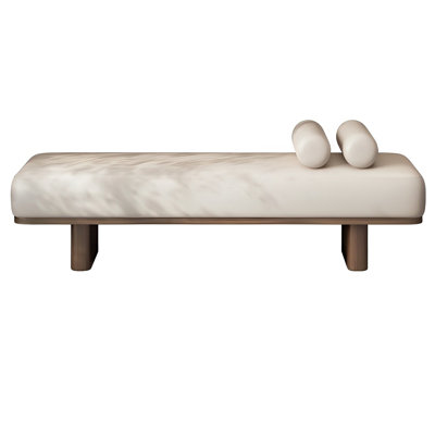 Banc rembourré en similicuir Nickolaos
