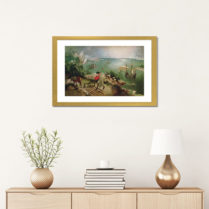 "Paysage avec la chute d'Icarus, C.1555" par Peter Bruegel l'Ancien, reproduction d'art sur toile, H 16 po x l 24 po x P 1 po