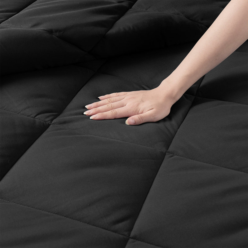 3Pc Size Comforter Set-All Season Reversible Down Alternative Comforter With Two Shams -Quilted Duvet Insert With Corner Tabs - Diamond Stitched Blanket - Breathable, Soft, Fluffy