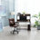 Chaise de bureau à domicile Hoswell, dossier lombaire à dossier haut ergonomique, chaise de bureau d'ordinateur, fauteuil de direction réglable en cuir avec accoudoirs