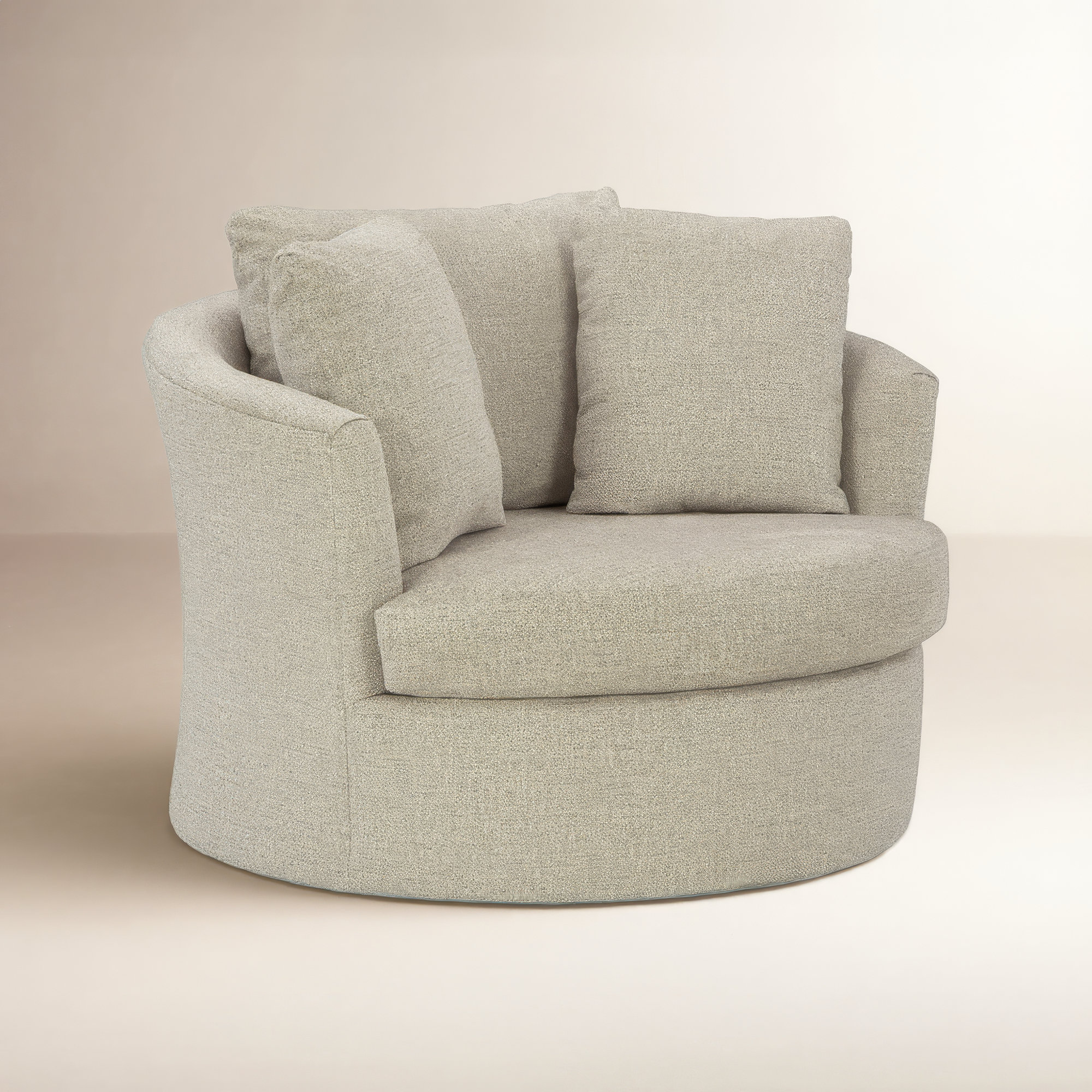 Ventura 49'' Oversized Swivel Barrel Chair, Tan