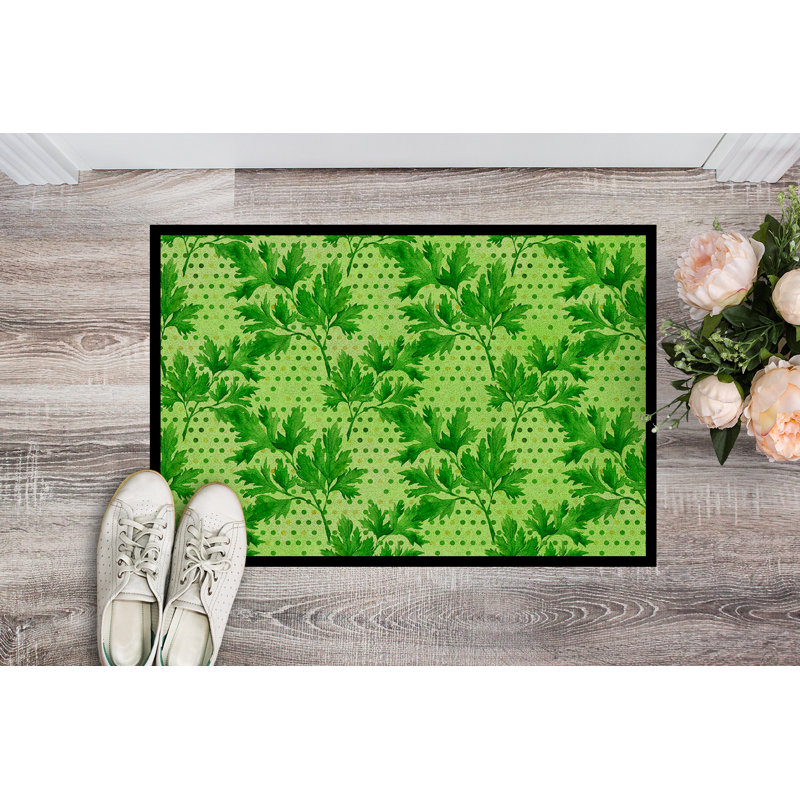 Tapis de porte d’extérieur antidérapant parsley, Rectangle 24 po x 36 po