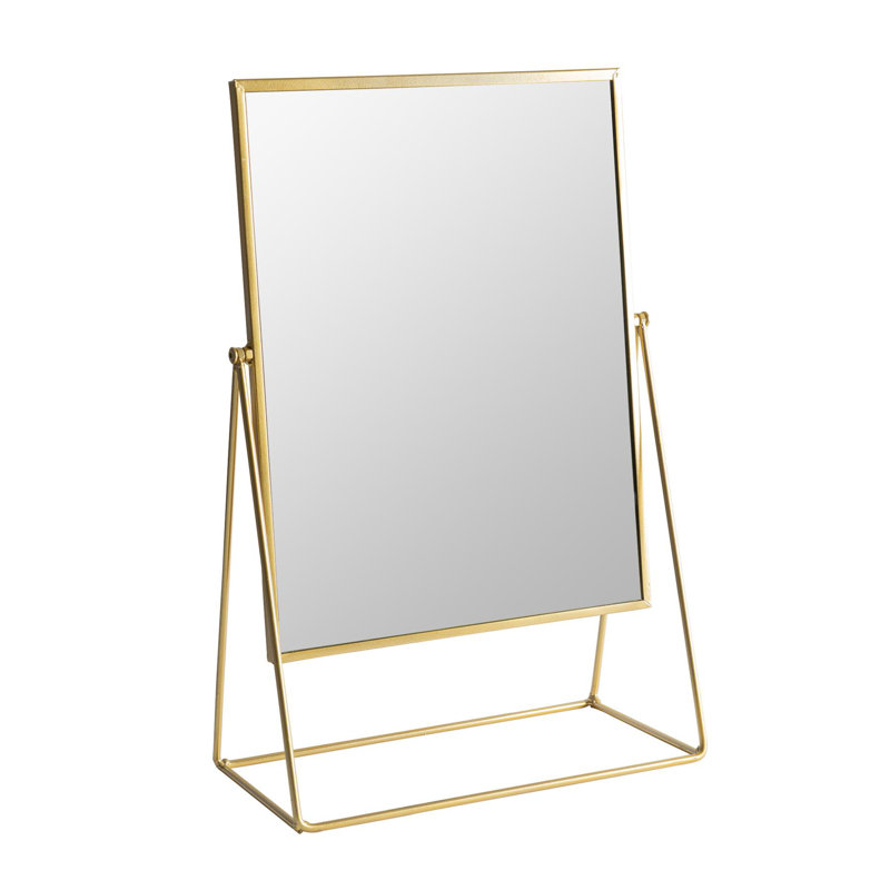 Harbour Housewares - Dressing Table Vanity Makeup Mirror - 32 x 50cm , Gold, 1