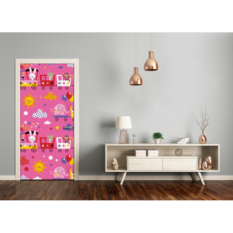 Cheerful Train Door Decal