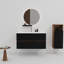 Meuble-lavabo moderne pour salle de bain - Noir et noyer-977072380