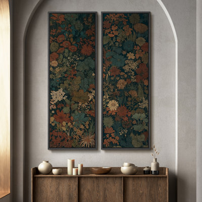 «Vintage Landscape Wall Art», ensemble de 2 toiles encadrées 20 x 60 pouces