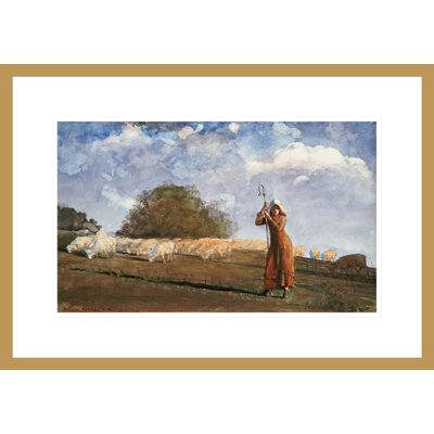 «The Young Shepherdess» par Winslow Homer, impression giclée encadrée