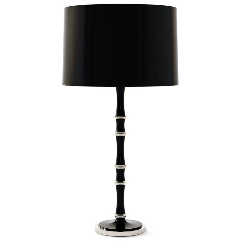 Lampe de table en métal Kane, Obsidienne vernie