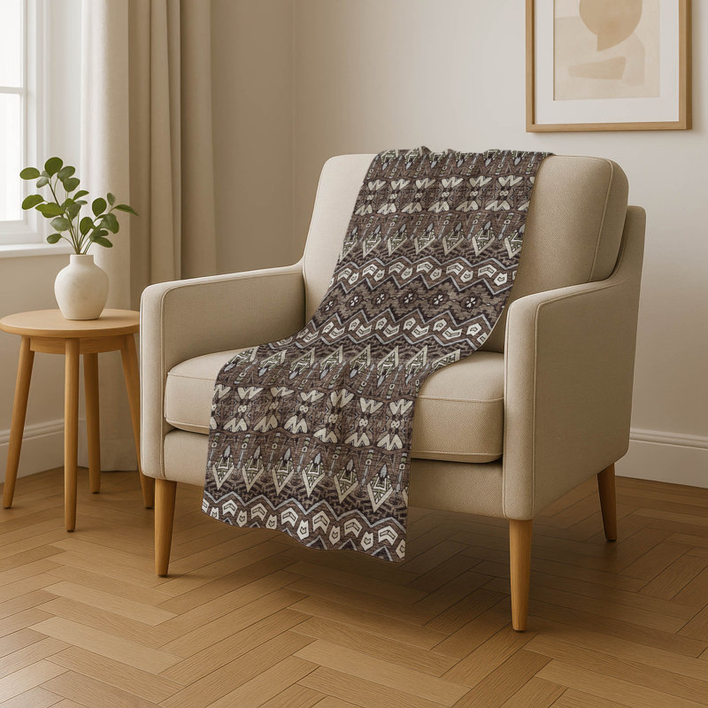 Jeté marocain Addison Sherpa ASB909, Brun