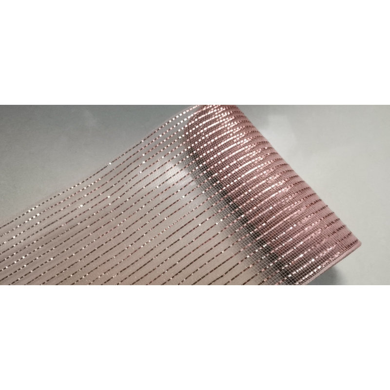 10,5 po X10Yds maille avec ruban de fines rayures d'aluminium, Or rose