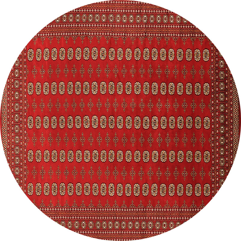Tapis géométrique en laine et en polyester tissé à la machine, Rond 6 pi
