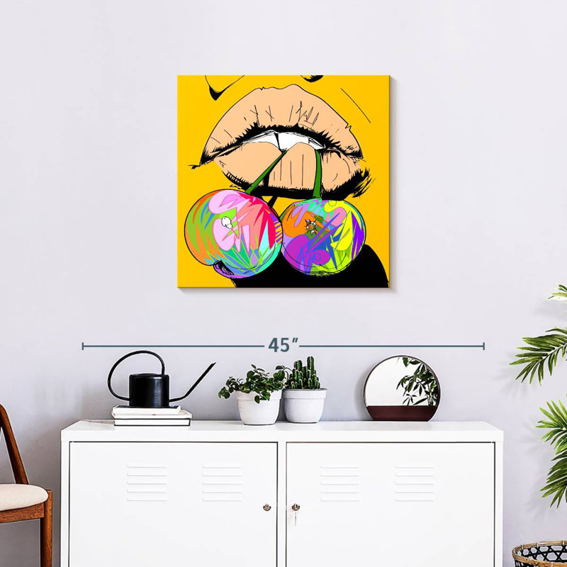 Yarlin Biting Cherries, 24" H x 24" W