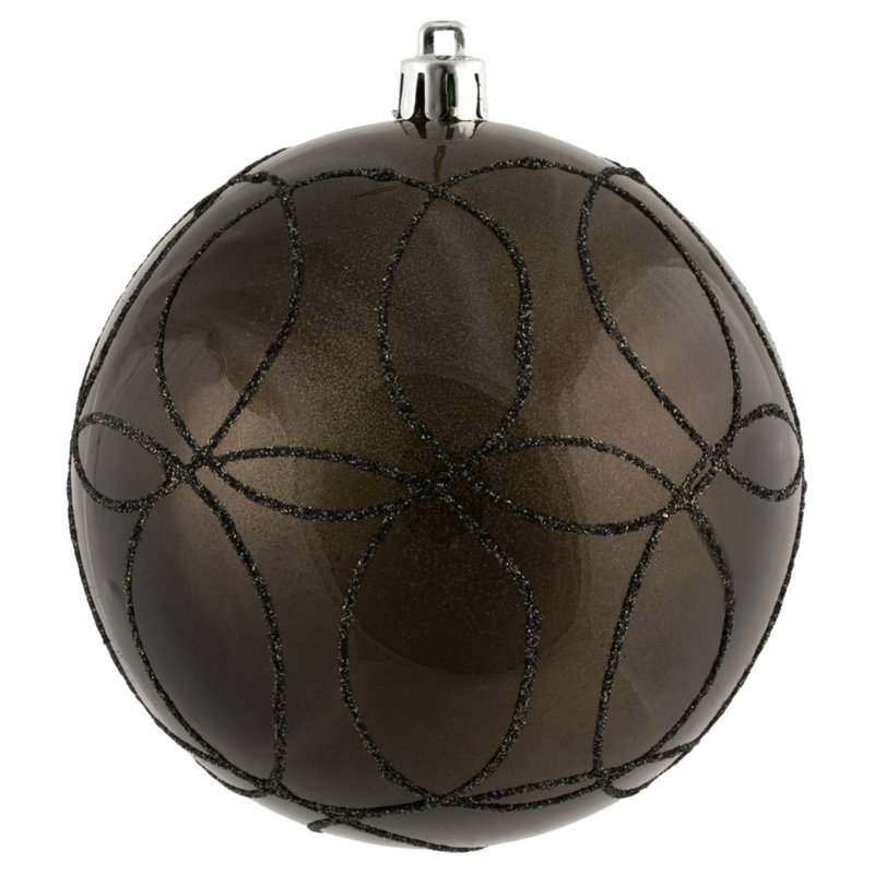 Ornement boule bonbon, H 4 po x l 4 po x P 4 po, Gris clair