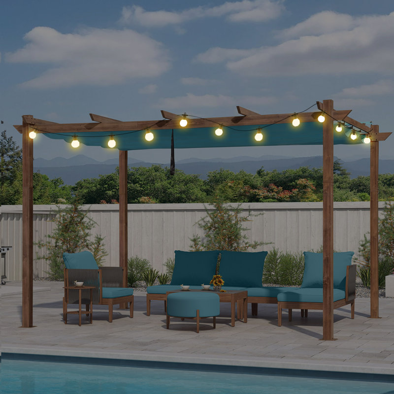 13 Ft. W x 10 Ft. D Aluminum Pergola, Blue