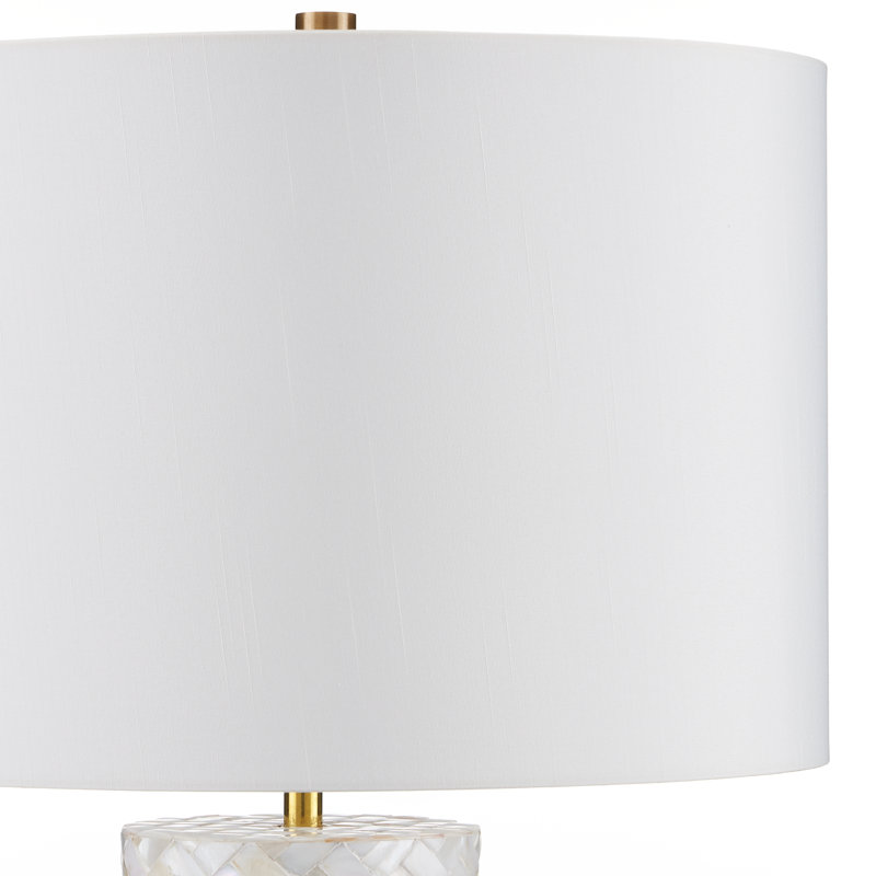 Meraki Table Lamp, Mother of Pearl, 27" H x 16" W x 16" D