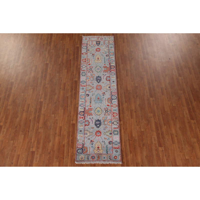 Tapis de couloir indien à motif floral All-Over 3 x 10