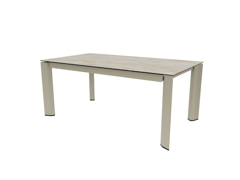 Delta Extendable Tables, White Marble, Matt Pearl Beige
