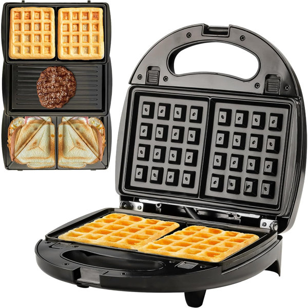 Mini Waffle Maker Sandwich Maker Press Grill With Non Stick Plates