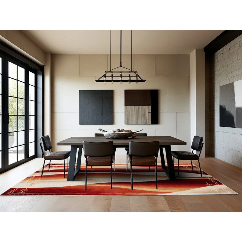 Terracotta Horizon Rug, Square 6'