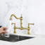 Double Handle Widespread Kitchen Faucet With Traditional Handles